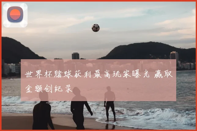 世界杯赌球获利最高玩家曝光 赢取金额创纪录